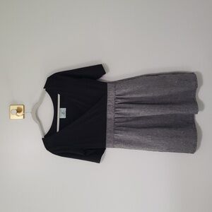 Judith March Anthropologie Mini Dress Black Gray Medium Large Office Corpcore